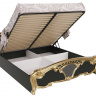Кровать с подъемным механизмом MRK- Ева Глянец черный+золото 1,8х2,0