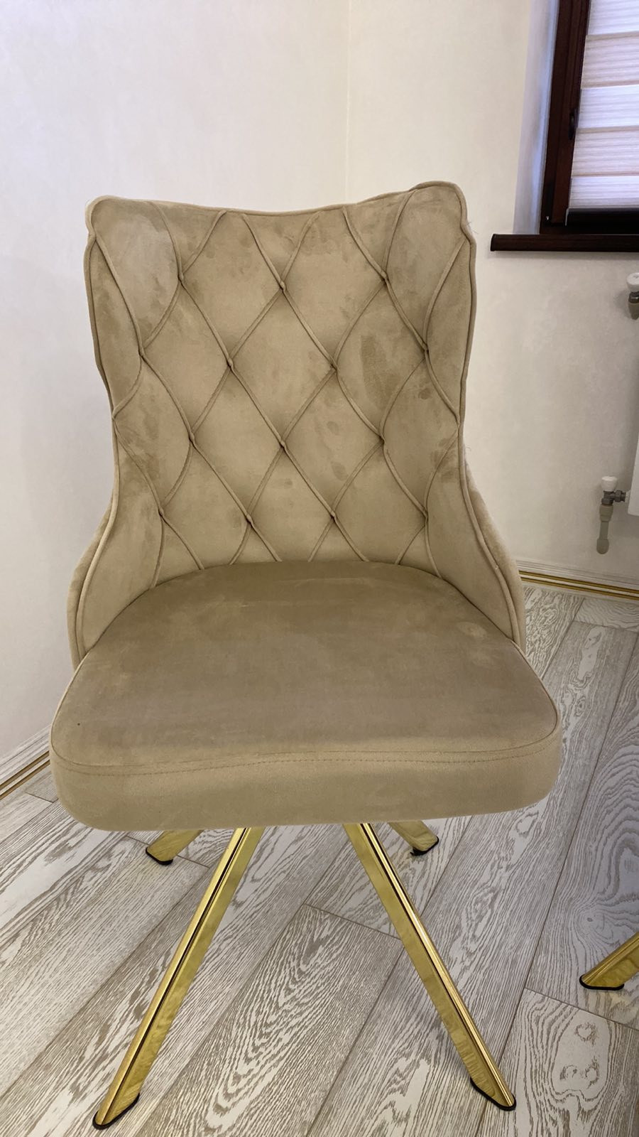 Стул поворотный  EXI- CAMELIA  бежевый велюр 