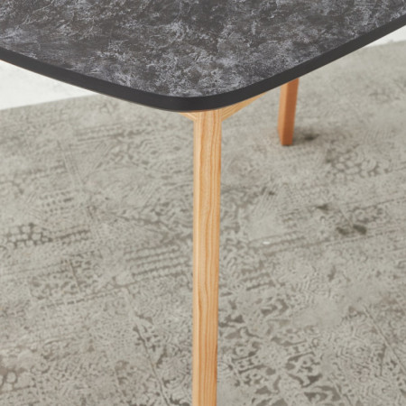 Кухонный комплект Ont- Винцензо 120 мрамор черный стол + 4 Стула Bora