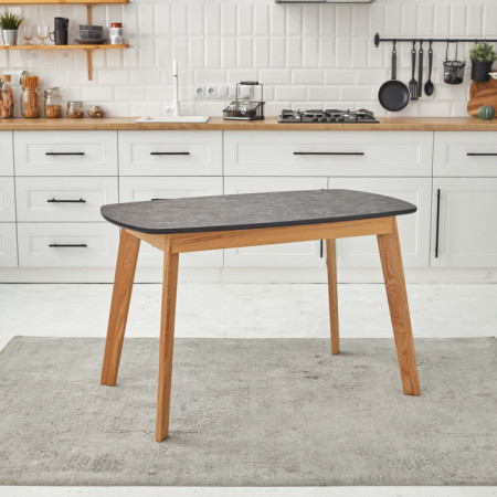 Кухонный комплект Ont- Винцензо 120 мрамор черный стол + 4 Стула Bora