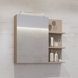 Шкаф настенный на 1 дверь с зеркалом для ванной Helvetia IRVINE 30CWNP20 (конго)