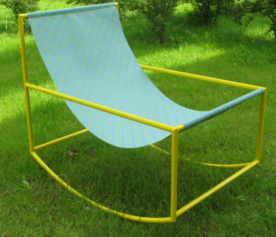 CRU- Кресло шезлонг металл желтый