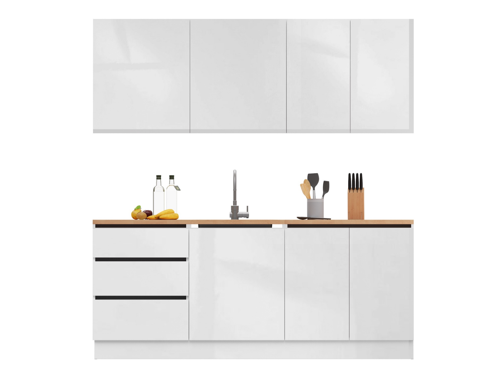 Кухня EMB- Asti ( Асти) 2 метра Белый платиновый