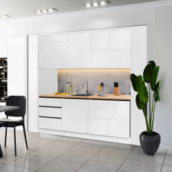 Кухня EMB- Asti ( Асти) 2 метра Белый платиновый