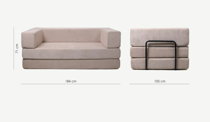 Диван бескаркасный раскладной CRV- Vacuum Nomad tone,коричневый