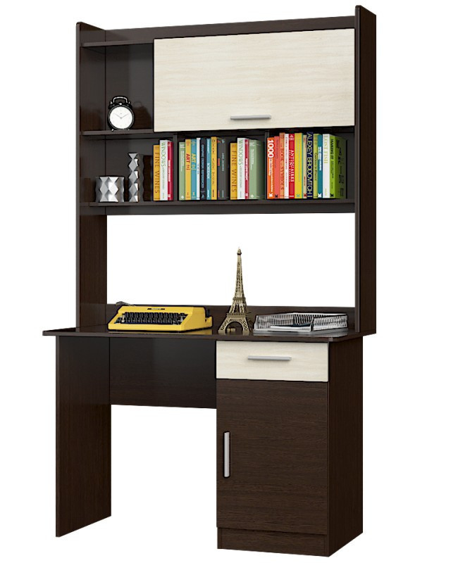 Стол письменный с надстройкой EVR- Школьник-3 венге + дуб молочный