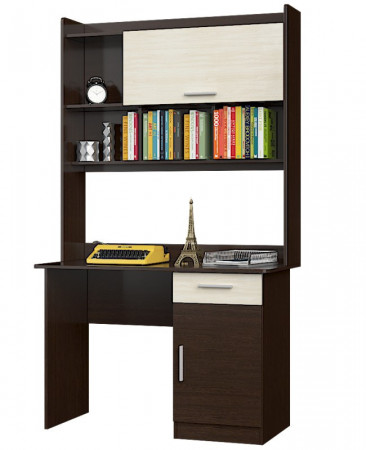 Стол письменный с надстройкой EVR- Школьник-3 венге + дуб молочный