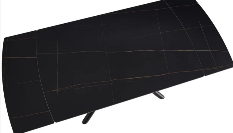 Стол раскладной CRV- Alba,Charcoal black ceramic top black base,140 см, черный