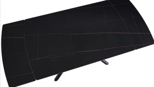 Стол раскладной CRV- Alba,Charcoal black ceramic top black base,140 см, черный