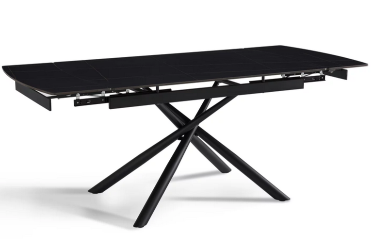 Стол раскладной CRV- Alba,Charcoal black ceramic top black base,140 см, черный