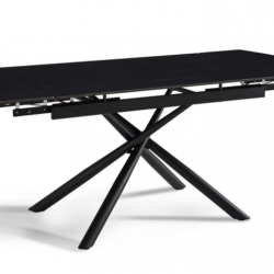 Стол раскладной CRV- Alba,Charcoal black ceramic top black base,140 см, черный