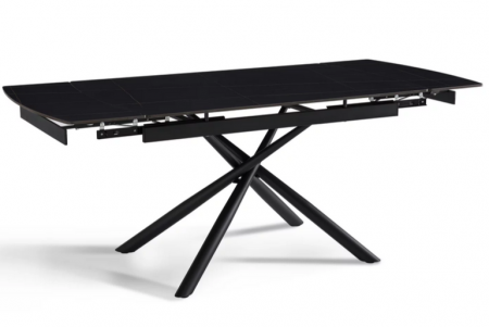 Стол раскладной CRV- Alba,Charcoal black ceramic top black base,140 см, черный