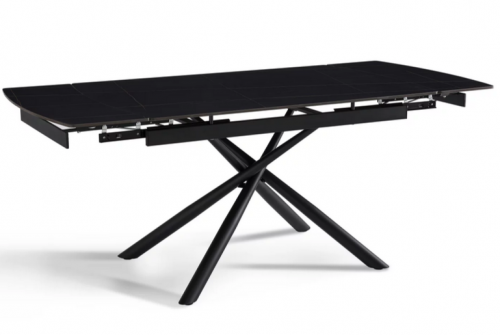 Стол раскладной CRV- Alba,Charcoal black ceramic top black base,140 см, черный