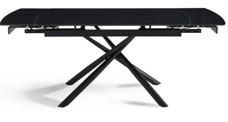 Стол раскладной CRV- Alba,Charcoal black ceramic top black base,140 см, черный