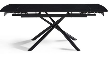 Стол раскладной CRV- Alba,Charcoal black ceramic top black base,140 см, черный