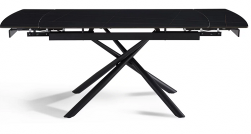 Стол раскладной CRV- Alba,Charcoal black ceramic top black base,140 см, черный