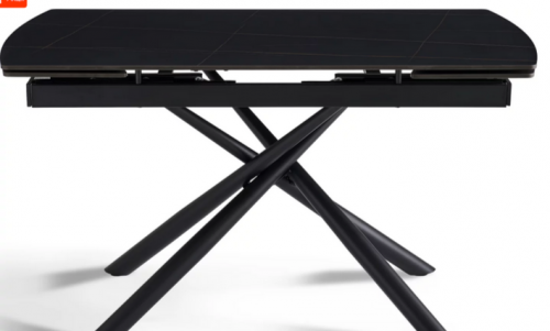 Стол раскладной CRV- Alba,Charcoal black ceramic top black base,140 см, черный