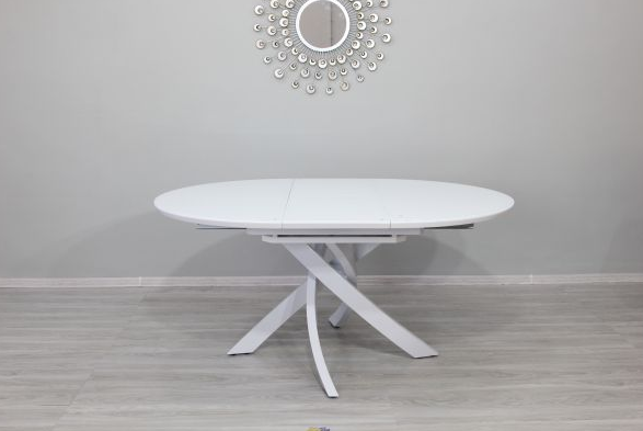 Стол круглый обеденный Premium EVRO- Caezar T-7479 Super white gloss (матовый + белый глянец) 