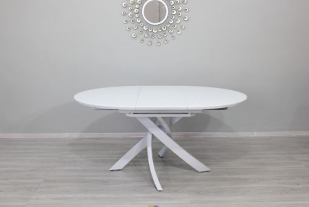 Стол круглый обеденный Premium EVRO- Caezar T-7479 Super white gloss (матовый + белый глянец) 