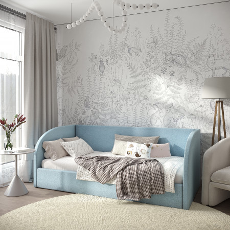 Детская односпальня кровать с ортопедическими ламелями KOD- КР-ДЕТ-М радиус