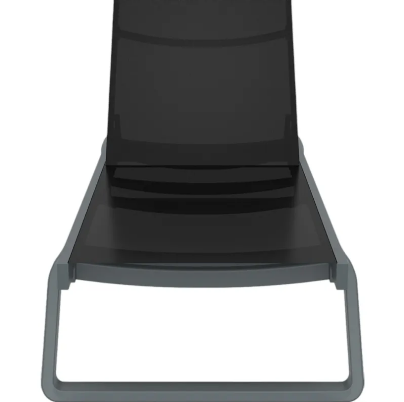 Шезлонг из полипропилена Siesta Tropic (серый/черный)  