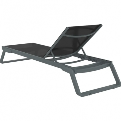 Шезлонг из полипропилена Siesta Tropic (серый/черный)  
