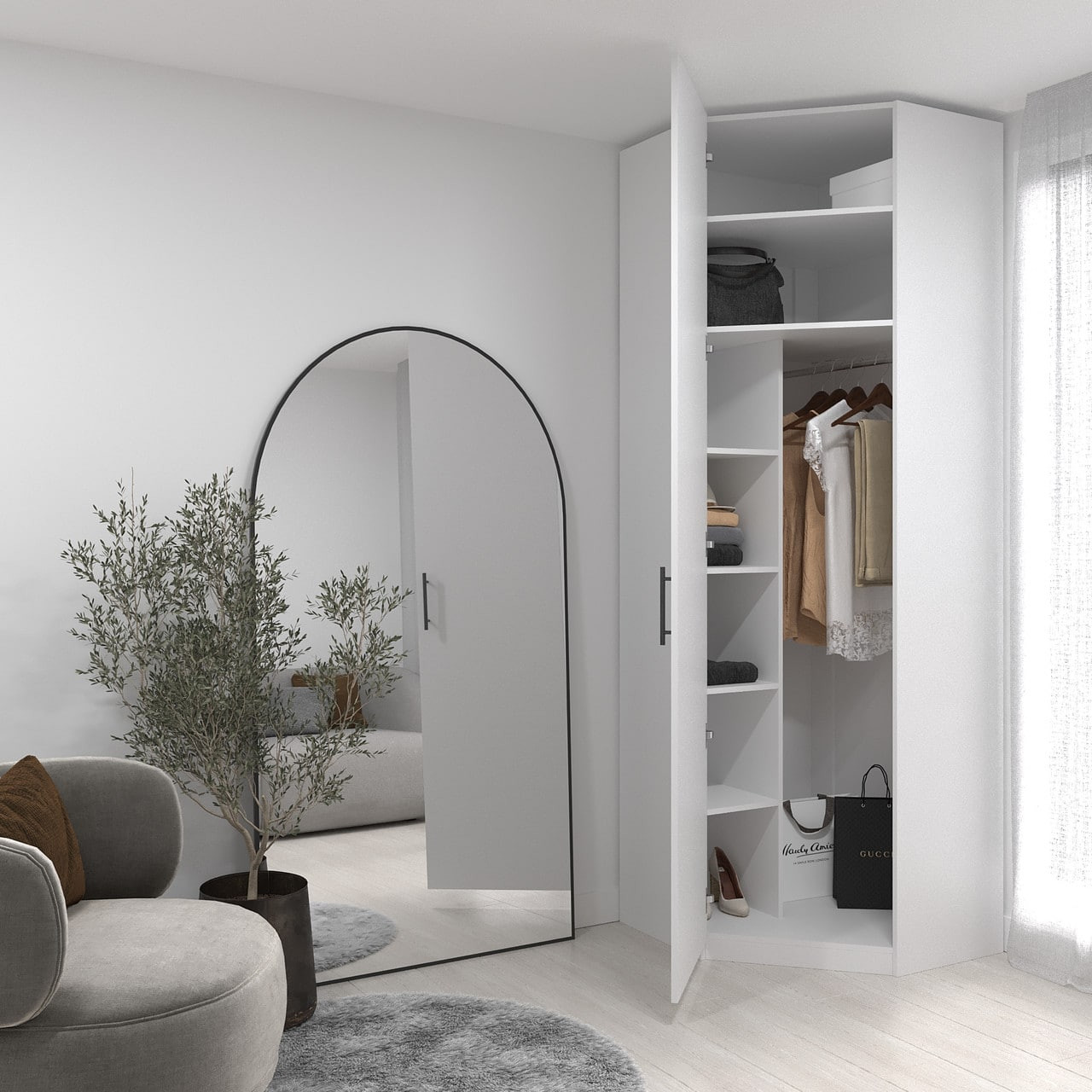 Шкаф угловой 240х90х90 cм KOD- ШК-У-90 2, 40