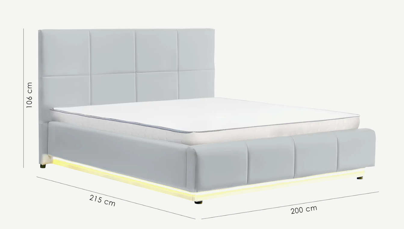 Кровать с подьемным механизмом CRV- Eclipse Silver breeze charm 180*200 с подсветкой   