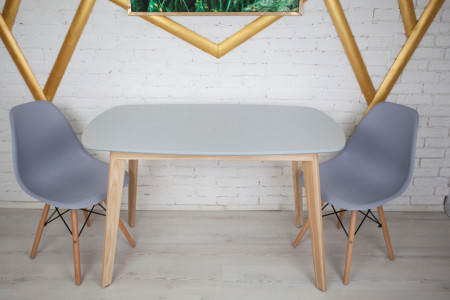 Кухонный комплект Ont- Винцензо 100 серый стол + 2 Стула Classic (Осако)