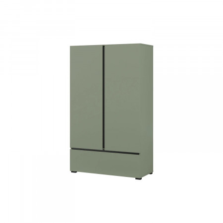 Шкаф на 2 двери с 1 ящиком  Helvetia CROSS S 24GWMY38 (дымчатый зеленый/черный)