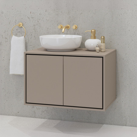 Тумба под раковину на 2 двери для ванной Helvetia IRVINE 30CWNP58 (конго/черный)