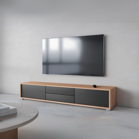 Тумба под телевизор навесная Helvetia FRIDA 24DJMT39 (дуб промасленный/антрацит)