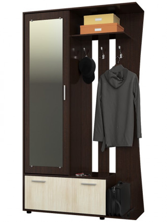 Прихожая с зеркалом EVR- Авео-2 венге + дуб молочный