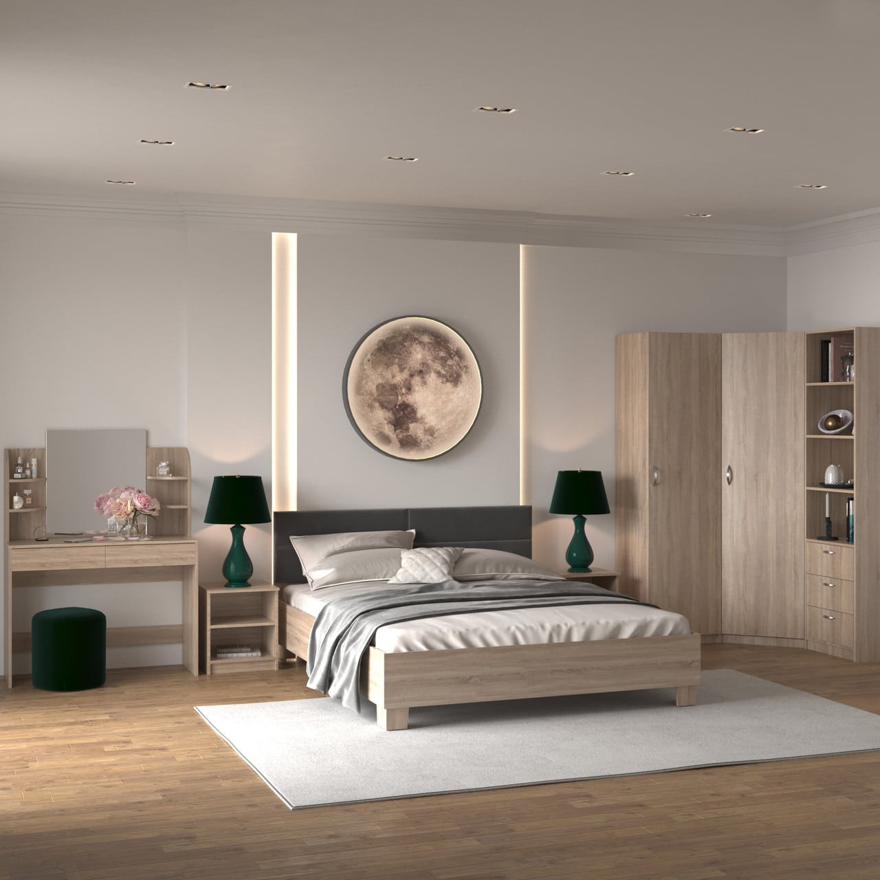 Шкаф угловой 195х90х90 cм KOD- ШК-У-90