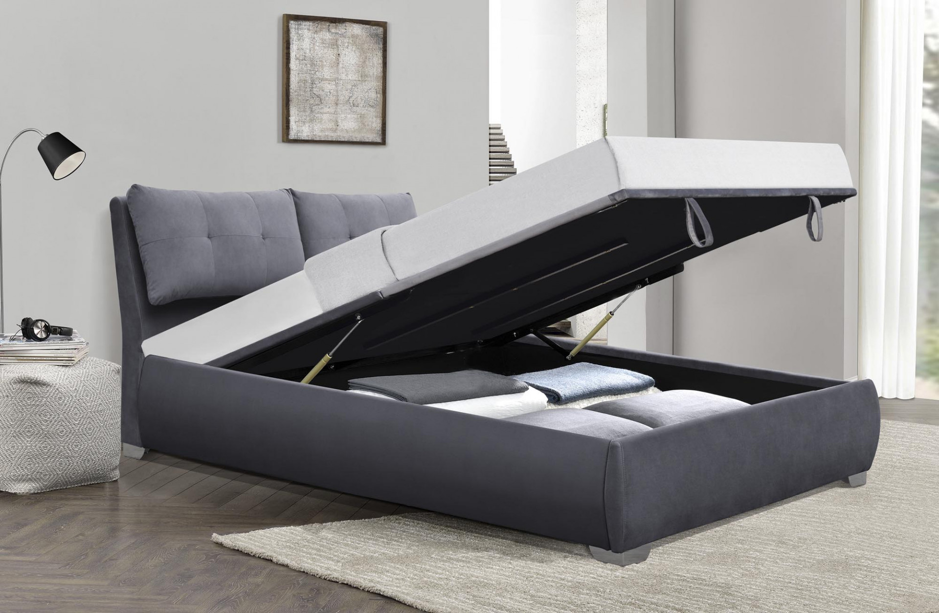 Кровать двухспальная с подъемным механизмом PL- Halmar BRIDGET 160