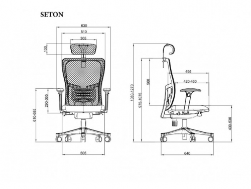 Кресло для офиса INI- SETON Черный/Черный каркас 