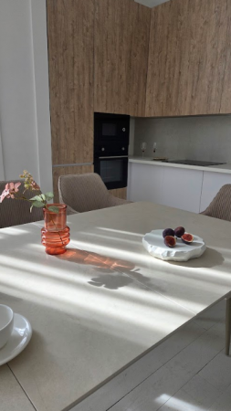 Стол керамический раскладной VTR- TM-125 крема саббия + капучино 160-200*90