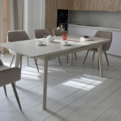 Стол керамический раскладной VTR- TM-125 крема саббия + капучино 160-200*90