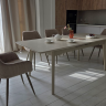 Стол керамический раскладной VTR- TM-125 крема саббия + капучино 160-200*90