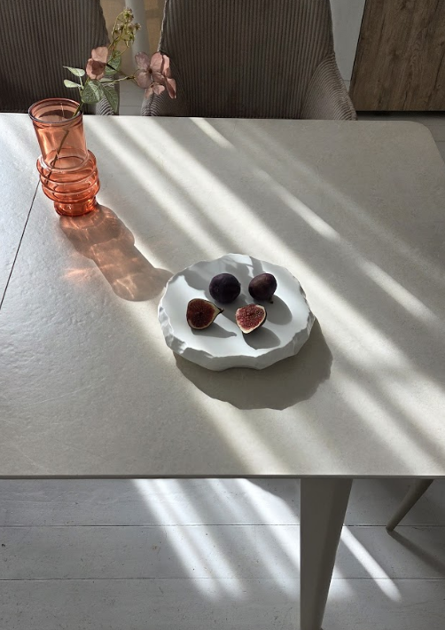 Стол керамический раскладной VTR- TM-125 крема саббия + капучино 160-200*90