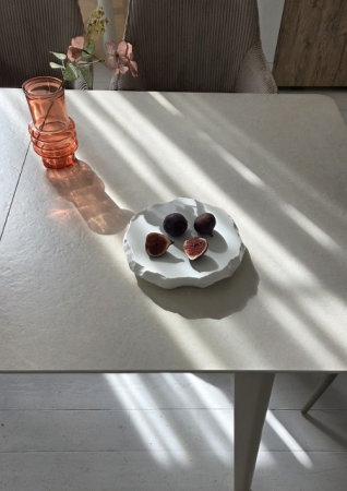 Стол керамический раскладной VTR- TM-125 крема саббия + капучино 160-200*90