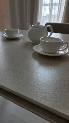 Стол керамический раскладной VTR- TM-125 крема саббия + капучино 160-200*90