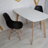 Кухонный комплект Ont- Винцензо 120 белый прямоугольный стол + 2 черных стула