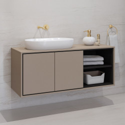 Тумба под раковину на 2 двери для ванной Helvetia IRVINE 30CWNP60 (конго/черный)