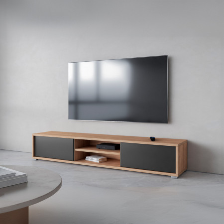 Тумба под телевизор навесная Helvetia FRIDA 24DJMT40 (дуб промасленный/антрацит)