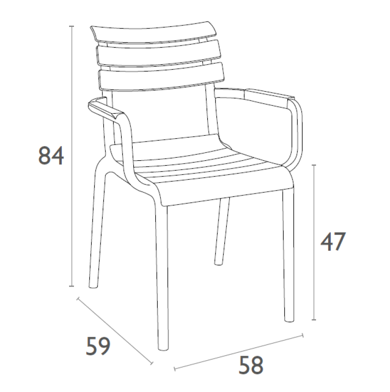 Стул уличный Siesta Paris (оливковый)