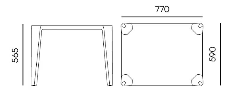 Стол прямоугольный уличный VLL- FERNE Lottie (кремовый, мятный)