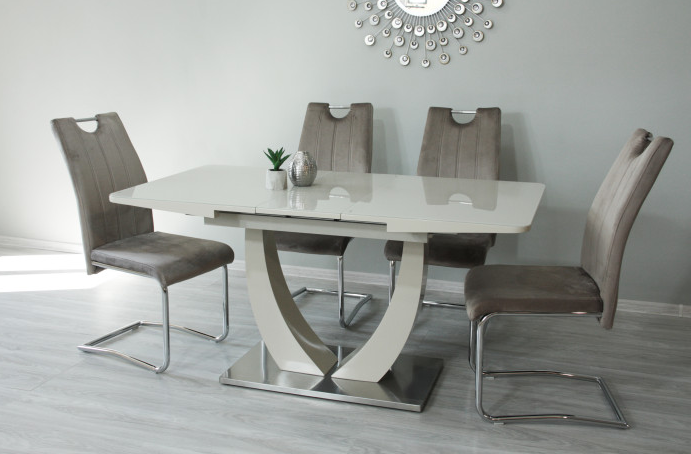 Стол обеденный модерн premium T Evro- Concord Beige gloss T-904 (160-200*90)