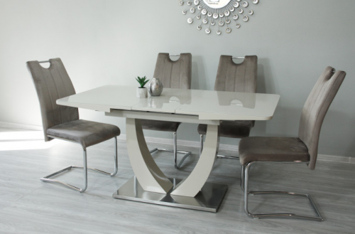 Стол обеденный модерн premium T Evro- Concord Beige gloss T-904 (160-200*90)