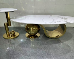 Комплект журнальных столов Elt- T-31 золото + керамика  